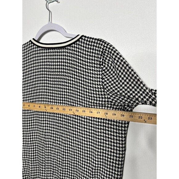 Talbots Cardigan Sweater Womens 1X Black White Houndstooth Button Front  Light - Picture 8 of 11